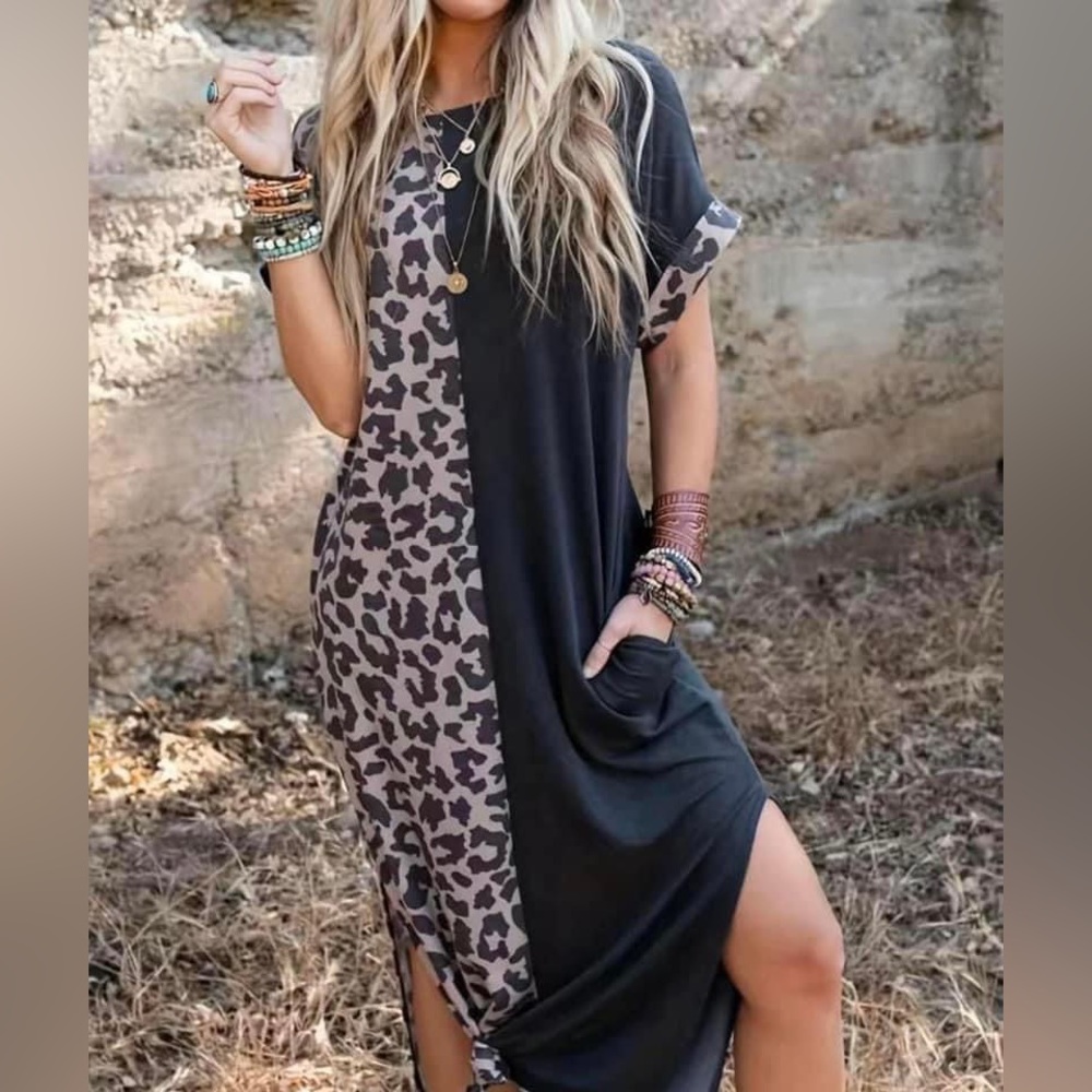spilt print maxi